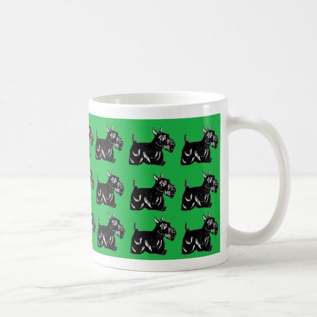 Mug Motif de chiens de Scottie avec Drinkware vert (Droite)