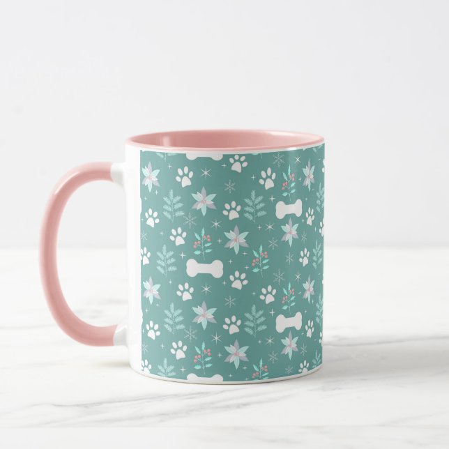 Mug Motif de chiens et d'os de vacances (Gauche)