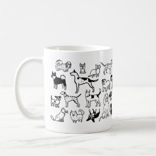 Mug Motif de chiens noirs et blancs   Cool Canine Love