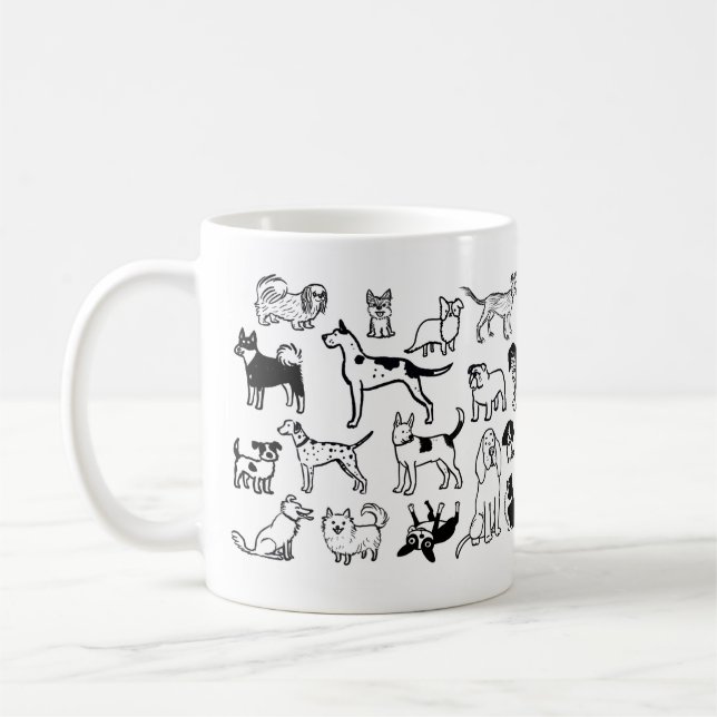 Mug Motif de chiens noirs et blancs | Cool Canine Love (Gauche)