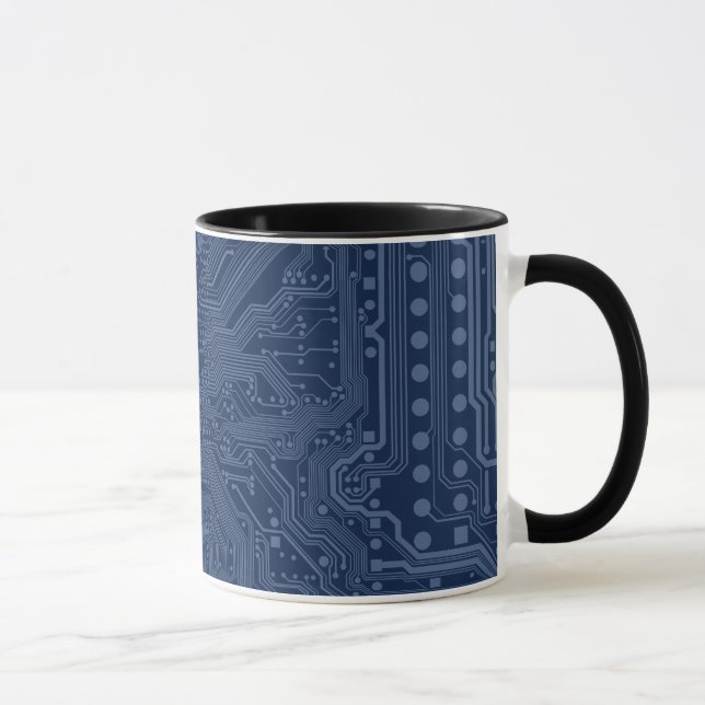 Mug Motif de circuit Geek bleu (Droite)