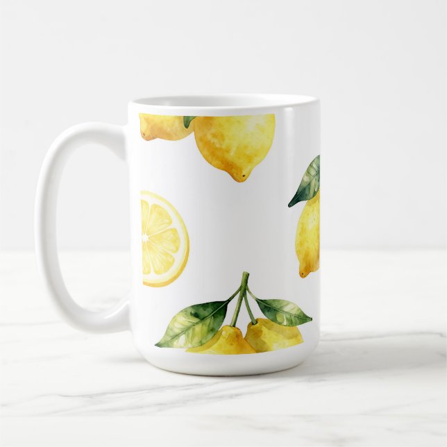 Mug Motif de citron à l'aquarelle (Gauche)