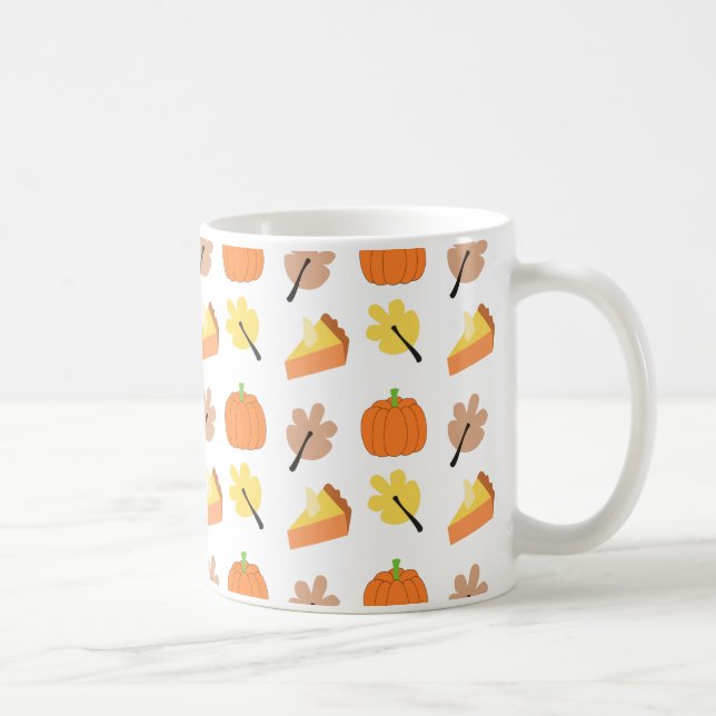 Mug Motif de citrouille d'automne (Droite)