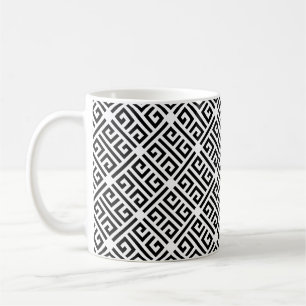 Mug Motif de clé grecque de fusion noir et blanc