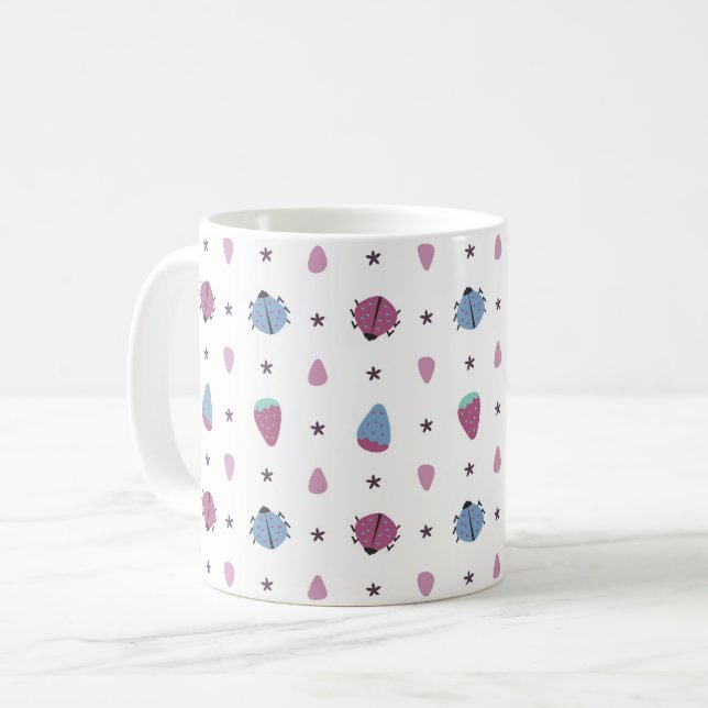 Mug motif de coccinelle et de baies (Devant gauche)