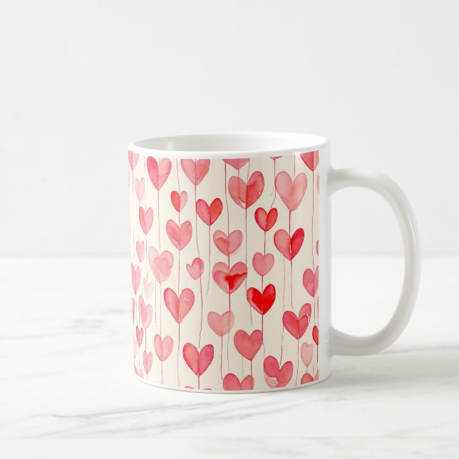 Mug Motif de cœur à l'aquarelle  (Droite)