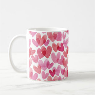 Mug Motif de coeur aquarelle