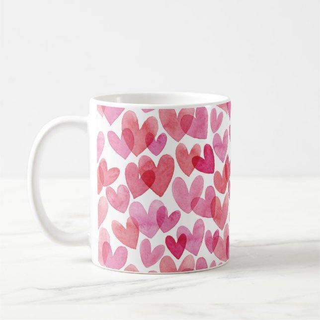 Mug Motif de coeur aquarelle (Gauche)