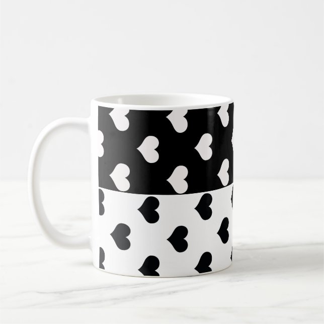 Mug Motif de coeur Black White Love (Gauche)