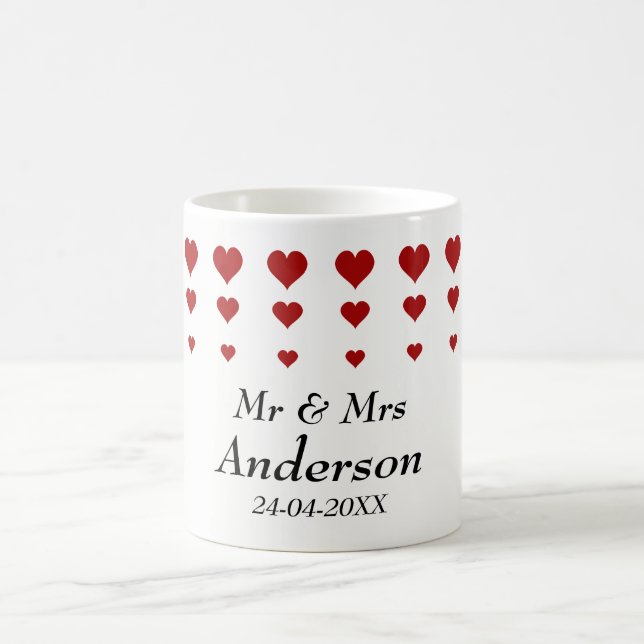 Mug Motif de coeur d'amour personnalisé (Centre)