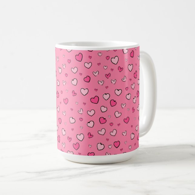 Mug Motif de coeur de la Saint-Valentin (Devant droit)