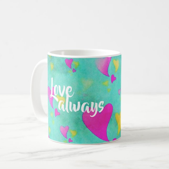 Mug Motif de coeur mignon Aimer toujours votre nom Val (Devant gauche)