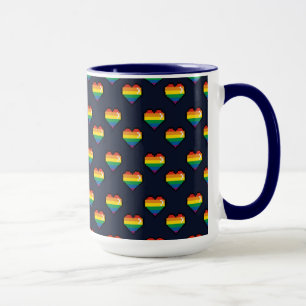 Mug Motif de coeur Rainbow 8 Bit