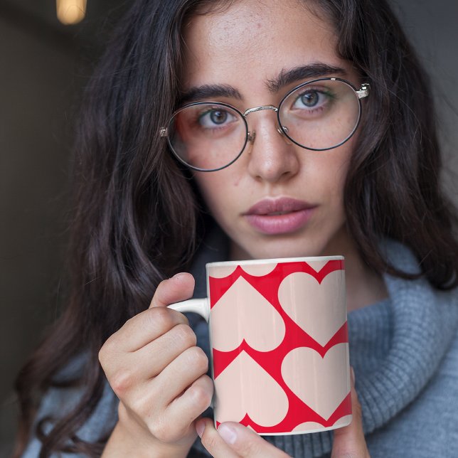 Mug Motif de coeur romantique et rouge moderne (Créateur téléchargé)