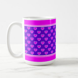 Mug Motif de cœurs couleurs frappantes rose et violet