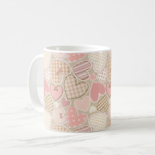 Mug Motif de Coeurs Romantiques mignons (Devant gauche)