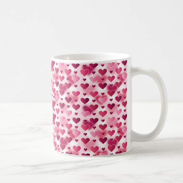 Mug Motif de cœurs roses (Droite)