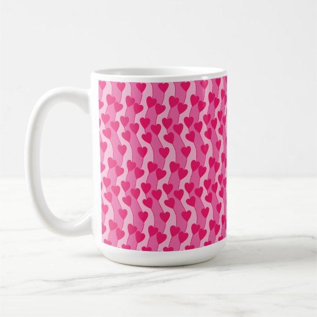 Mug Motif de cœurs roses mignons (Gauche)