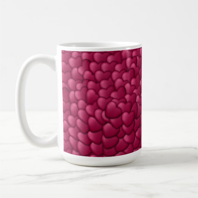 Mug Motif de coeurs rouges 3D romantiques-32322 (Gauche)