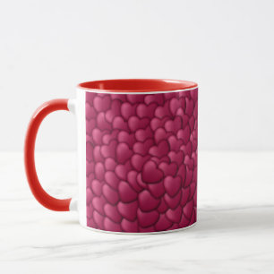 Mug Motif de coeurs rouges 3D romantiques-32322