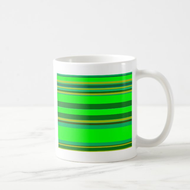 Mug Motif de concepteur Customisé de bande verte color (Droite)
