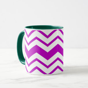 Mug Motif de conception de zigzag chevron blanc violet