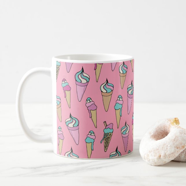 Mug Motif de cône de glace (Avec donut)