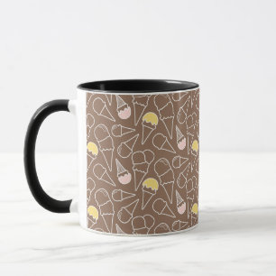 Mug Motif de cône glacé sur le Brown