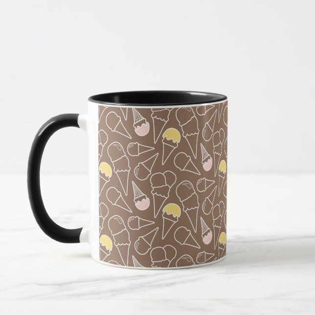 Mug Motif de cône glacé sur le Brown (Gauche)