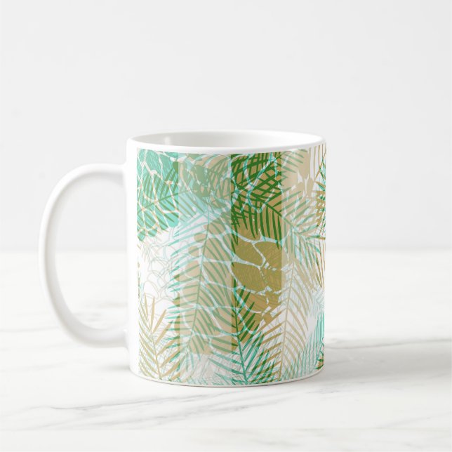 Mug Motif de cônes de pin beige vert Noël hiver transp (Gauche)