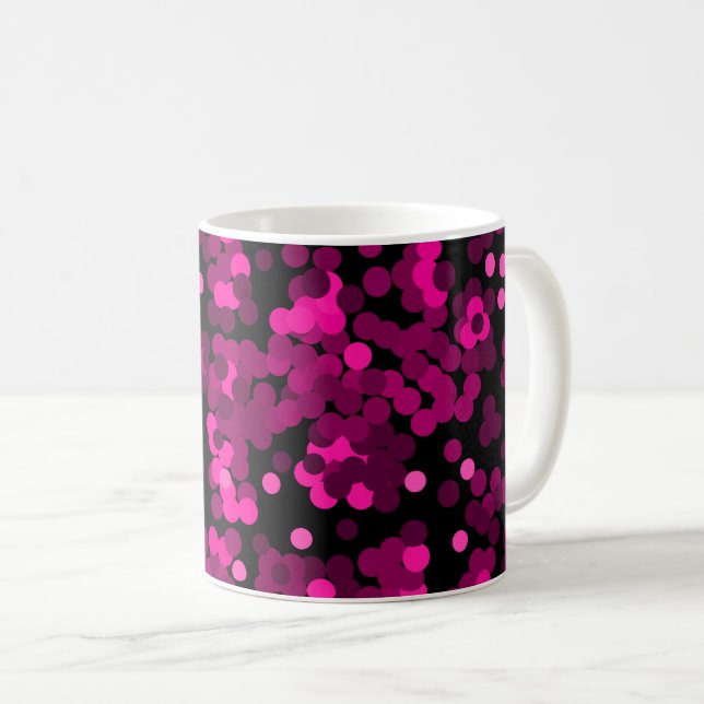 Mug Motif de confettis à pois rose et bordeaux (Devant droit)