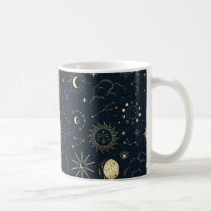Mug Motif de constellation d'étoile d'or bleu minuit