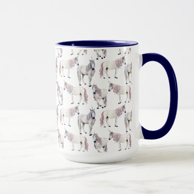 Mug Motif de conte de fées de licorne d'aquarelle (Droite)