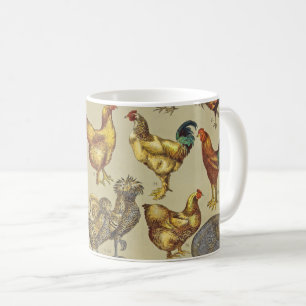 Mug Motif de coq poulet vintage : Art de ferme