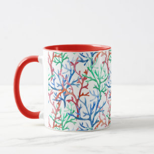 Mug Motif de corail aquarelle