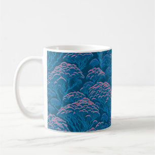 Mug Motif De Corail Bleu Et Rose