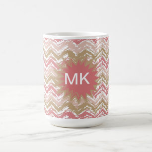 Mug Motif de corail de Chevron de zigzag de