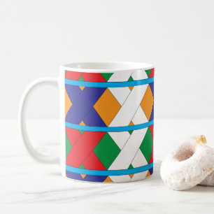 Mug Motif de couleur diamant géométrique contemporain