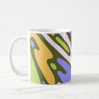 Mug Motif de coup de pinceau diagonal Olive et Lavande