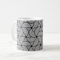 Motif de courbe en demi-cercle blanc noir