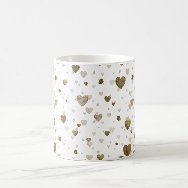 Mug Motif de course de feuille de coeur d'or blanc (Centre)