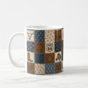 Mug Motif de courtepointe patchwork Western vintage