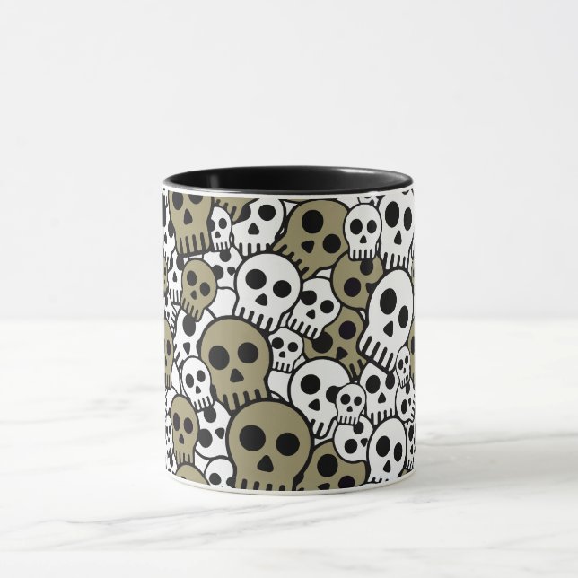 Mug Motif de crâne gothique or Imprimer (Centre)