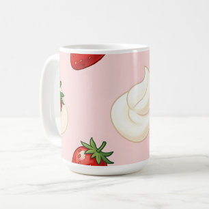 Mug Motif de crème fouettée aux fraises mignon