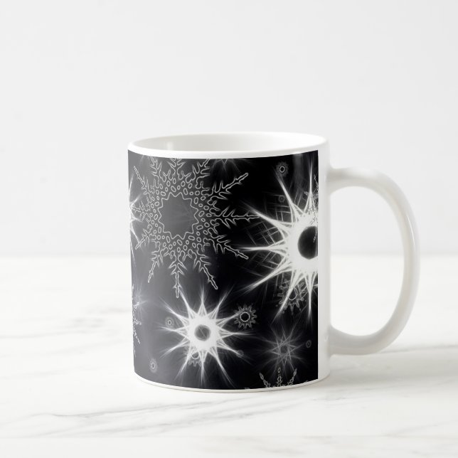 Mug Motif de cristal de glace sur fond noir (Droite)