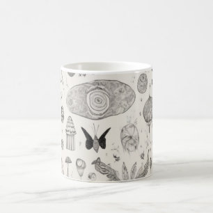Mug Motif de croquis de nature surréaliste Art abstrai