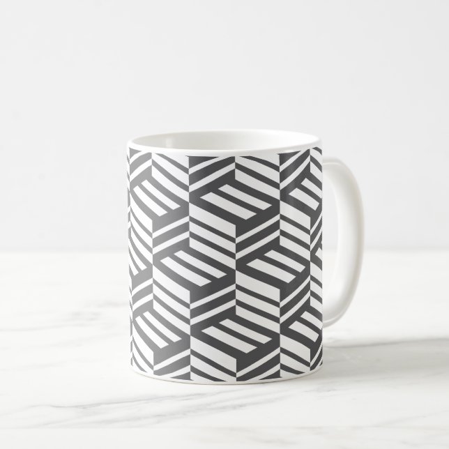Mug Motif de cube géométrique moderne, urbain et dynam (Devant droit)