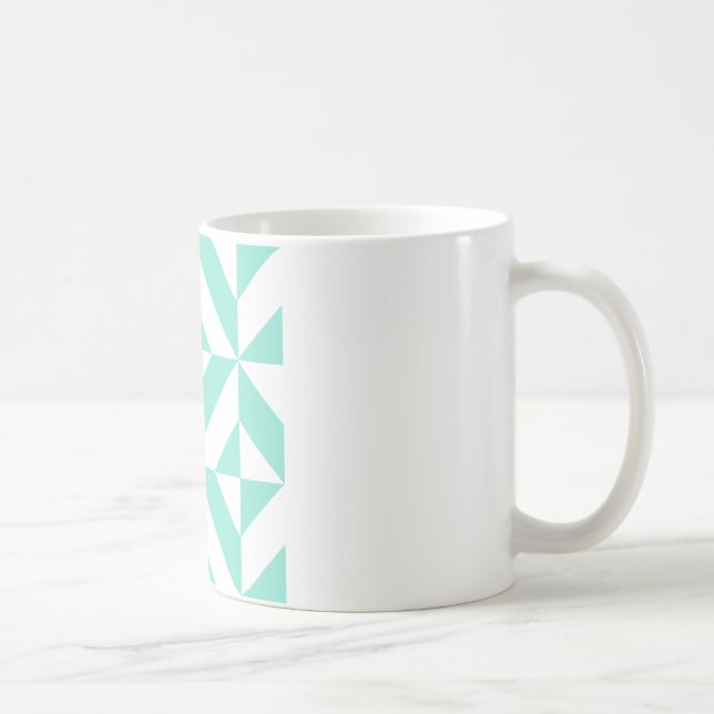 Mug Motif de cube géométrique vert Seafoam (Droite)