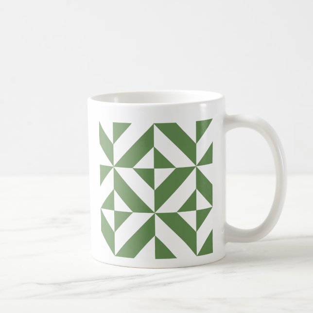 Mug Motif de cube vert laiton foncé (Droite)