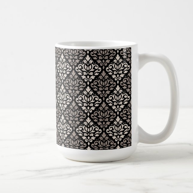 Mug Motif de défilement Damas Crème de bascule Noir (Droite)